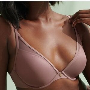 ThirdLove 24/7 Classic Contour Plunge Bra Purple Mauve Size 32F